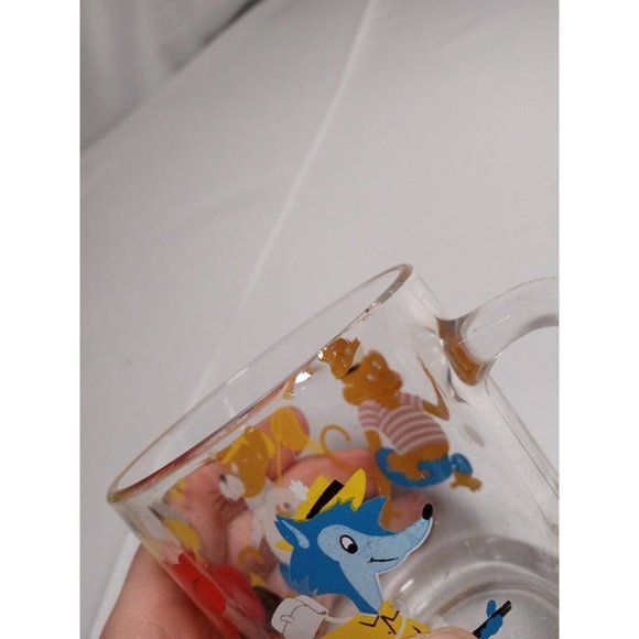 Arcoroc France Cartoon Character Glass Mug 3.5" Tall -1 CHIP (6a5) - Picture 5 of 7